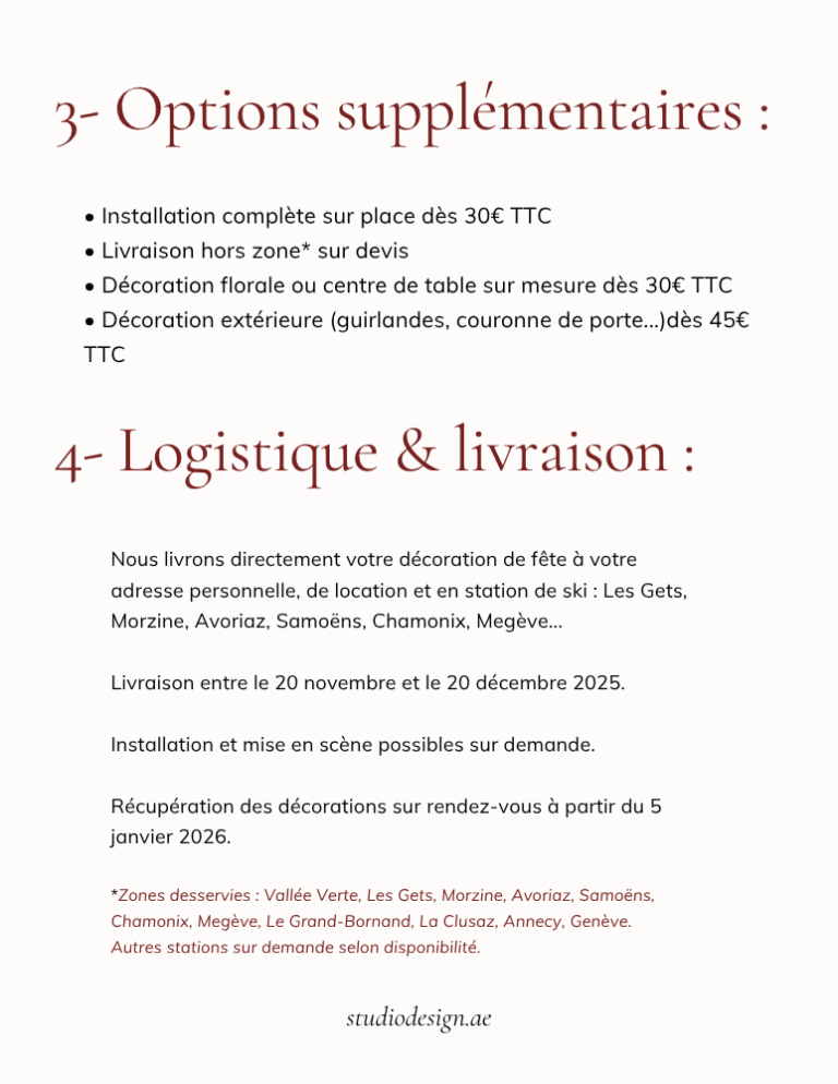 Options des packs de Noel